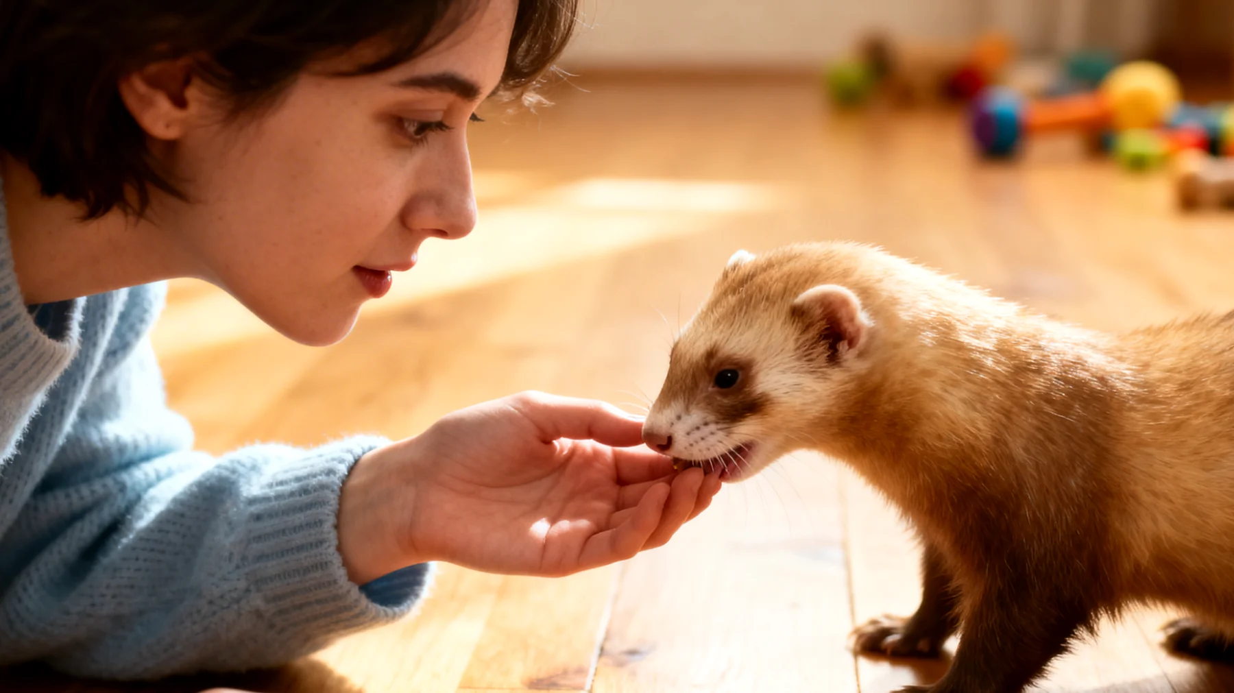 Frettchen zeigen oft unerwünschtes Verhalten wie Beißen oder übermäßiges Nipping, das durch konsequentes Training und Verhaltensübungen korrigiert werden muss, um ein harmonisches Zusammenleben zu ermöglichen"