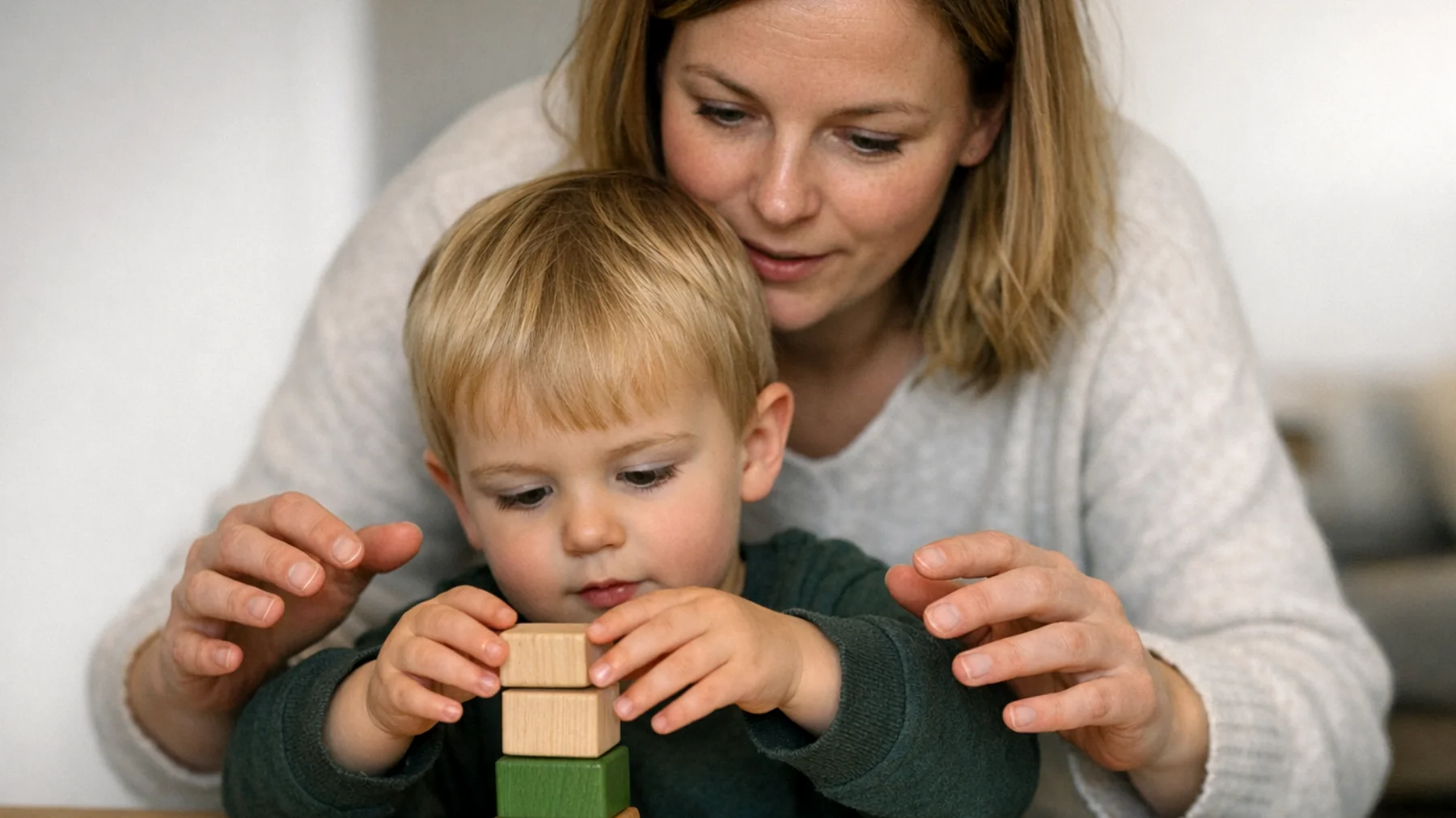 Die Mutter neigt dazu, ihr Kind übermäßig zu beschützen: Sie begleitet es überallhin, lässt es nicht alleine spielen, entscheidet für es, bevor es die Möglichkeit hat, es selbst zu versuchen, und greift sofort ein, sobald eine minimale Schwierigkeit auftaucht. Dieses Verhalten, obwohl es aus Liebe und Sorge entsteht, verhindert, dass das Kind Autonomie, Widerstandsfähigkeit und Vertrauen in die eigenen Fähigkeiten entwickelt."