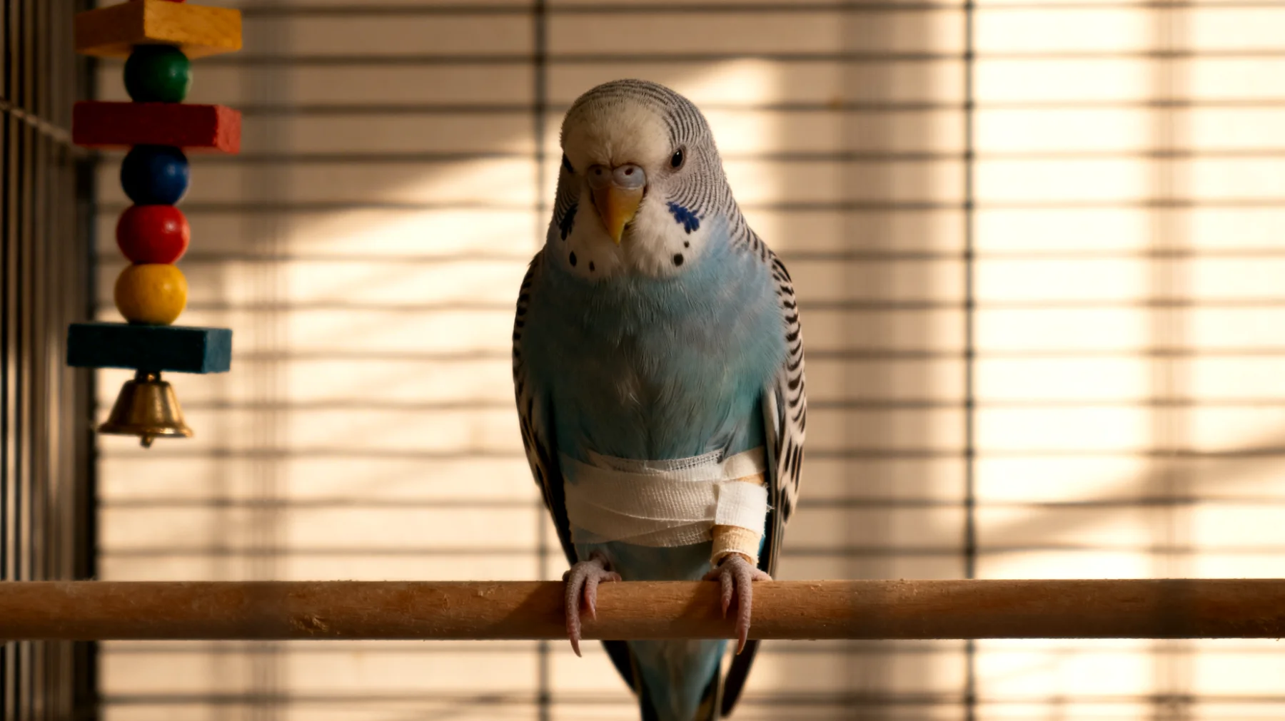 Wellensittiche benötigen nach der Kastration besondere Aufmerksamkeit und alternative Beschäftigungsmöglichkeiten, da sie aufgrund von Schmerzen, eingeschränkter Mobilität und Verhaltensänderungen nicht ihre üblichen Aktivitäten ausführen können"